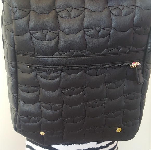 Betsey Johnson Backpack Kitty Black Pink NWOT - Picture 3 of 8